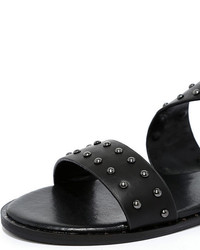 Report Linda Black Studded Flat Sandals