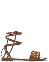 Michael Kors Michl Kors Collection Mica Studded Lace Up Flat Sandals