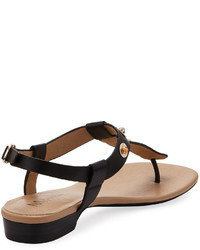 Neiman Marcus Yesya Studded Flat Sandal Black
