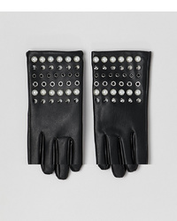 ASOS DESIGN Leather Look Gloves With Pearl And Stud Detail