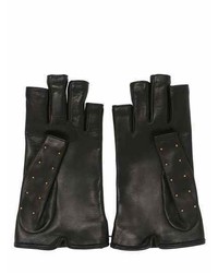 Gucci Studded Cut Off Leather Gloves