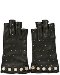 Gucci Studded Cut Off Leather Gloves
