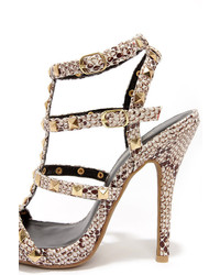 rsvp Blingin Sexy Back Nude Studded Caged Heels