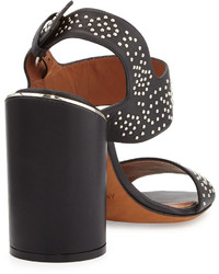 Givenchy Edgy Studded Two Band Sandal Black