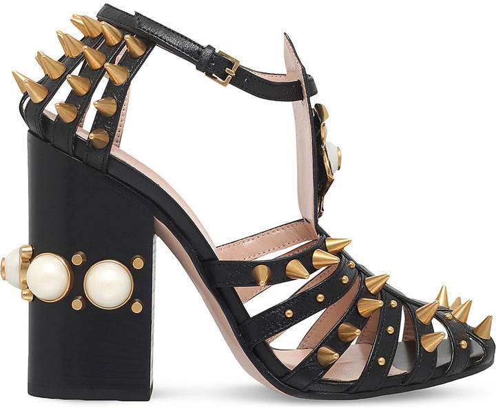 Gucci kendall studded 2025 leather sandals