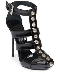 Alexander McQueen Patent Leather Studded Caged Sandals