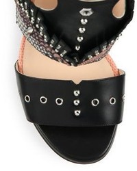 Fendi Rocker Bug Studded Leather Sandals