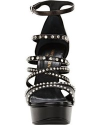 Saint Laurent Studded Bianca Platform Sandals Black Size 95