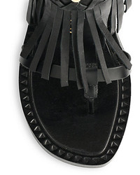 Ivy Kirzhner Studded Fringe Leather Sandals