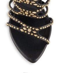 Versace Strappy Studded Leather Platform Sandals