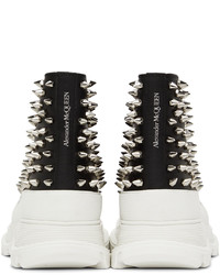 Alexander McQueen Black Leather Tread Slick Sneakers