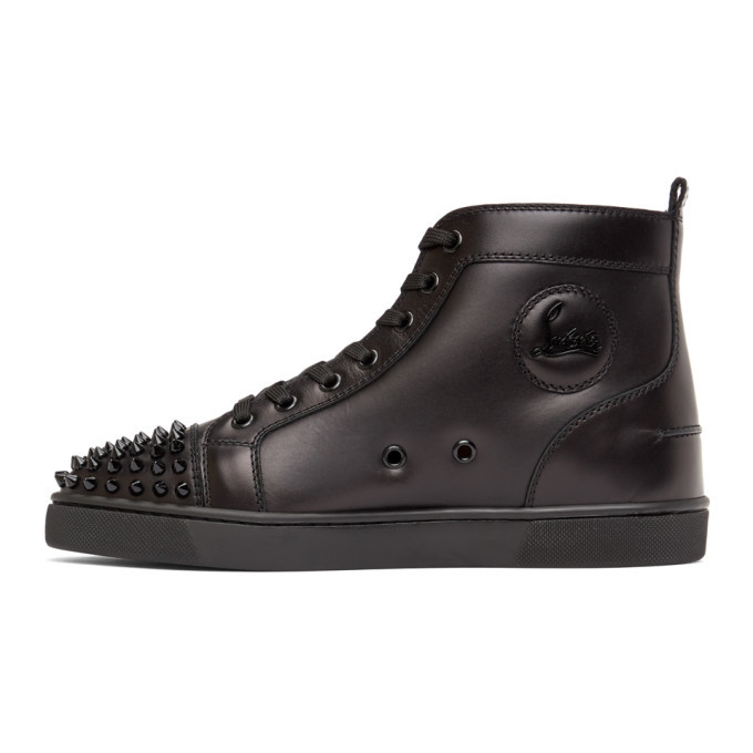 Christian Louboutin Black Lou Spikes High Top Sneakers, $995 | SSENSE ...