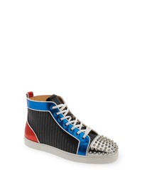 Christian Louboutin Lou Spikes Orlato High Top Sneaker In Version Multi At Nordstrom