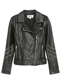 BB Dakota Jerilyn Studded Washed Faux Leather Jacket