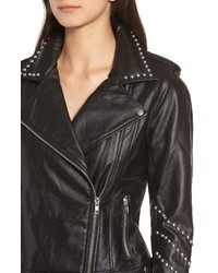 BB Dakota Jerilyn Studded Washed Faux Leather Jacket