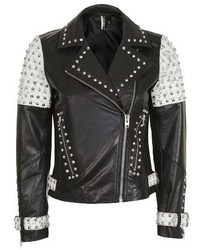 Topshop Maddox Studded Leather Jacket