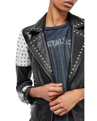 Topshop Maddox Studded Leather Jacket