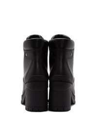Prada Black Heeled Combat Boots