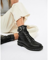 ASOS DESIGN Algebra Leather Lace Up Boots Leather