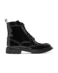 Church's Angelina Studded Glossed Leather Ankle Boots, $890 | NET 