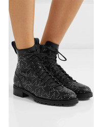Jimmy Choo Cruz Studded Textured Leather Ankle Boots