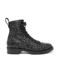 Jimmy Choo Cruz Studded Textured Leather Ankle Boots