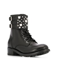 Karl Lagerfeld Logo Studded Ankle Boots