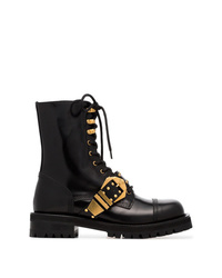 Versace Studded Belt Leather Brogued Boots