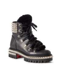Christian Louboutin Yeti Studded Hiking Boot With Faux