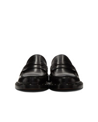 Valentino Black Garavani Studded Moccasin Loafers