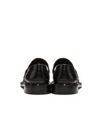 Valentino Black Garavani Studded Moccasin Loafers