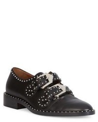 Givenchy Elegant Studded Leather Monk Strap Loafers