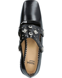 Toga Pulla Embellished Leather Heeled Loafers