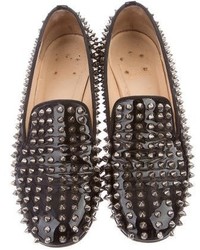 Christian Louboutin Leather Rolling Spike Loafers