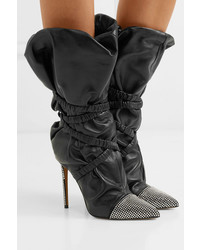 Alexandre Vauthier Dune Crystal Embellished Leather Boots
