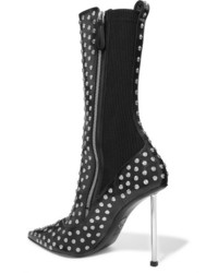 Alexander McQueen Embellished Leather Ankle Boots