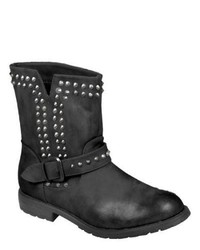 Journee Collection Studded Buckle Detail Boots Black Boots