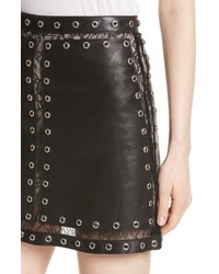 Alice + Olivia Riley Studded Leather Mini Skirt