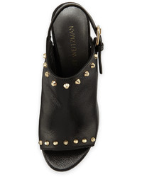 Stuart Weitzman Commodore Studded Slingback Mule Black