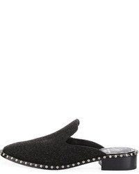 Adrianna Papell Pam Studded Leather Loafer Mule Blacl