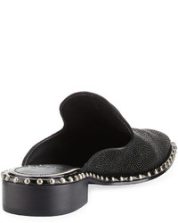 Adrianna Papell Pam Studded Leather Loafer Mule Blacl