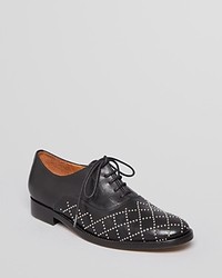 Delman Lace Up Studded Oxford Flats Tania