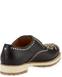 Valentino Studded Leather Oxford Black