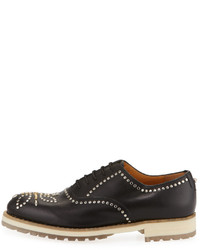 Valentino Studded Leather Oxford Black