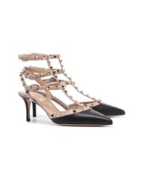 Valentino Black And Beige 65 Py Leather Pumps