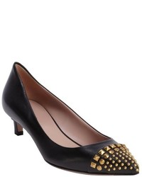 Gucci Black Leather Studded Detail Pointed Toe Pumps