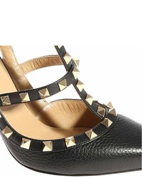 Valentino Garavani Pumps Rockstud Ankle Strap Pumps In Real Leather With Micro Metal Studs