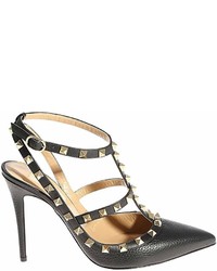 Valentino Garavani Pumps Rockstud Ankle Strap Pumps In Real Leather With Micro Metal Studs