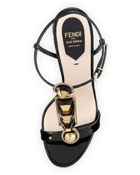 Fendi Gold Edition Studded Sandal Black