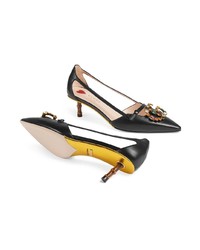 Gucci Leather Pump With Crystal Double G